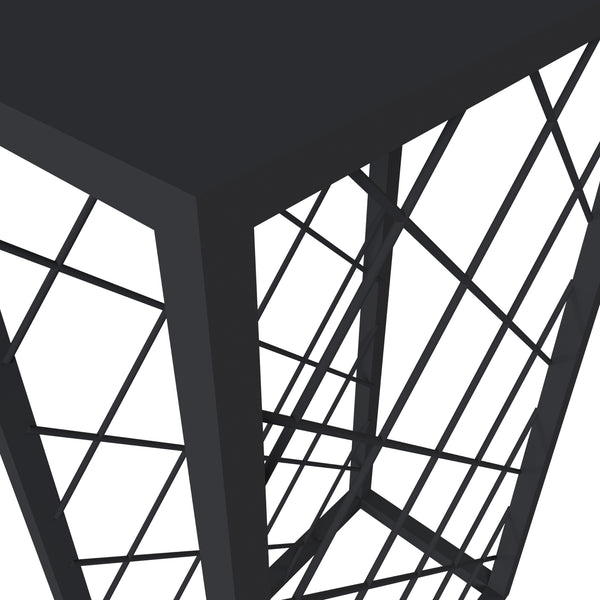 Cantinetta Vino Amasia con Piano di Appoggio e Rete Portabottiglie 74 x 45 x 22 cm Metallo Nero [en.casa] 