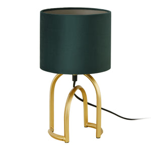 Lampada da Comodino Smethwick con Paralume Cilindrico Verde Scuro - lux.pro
