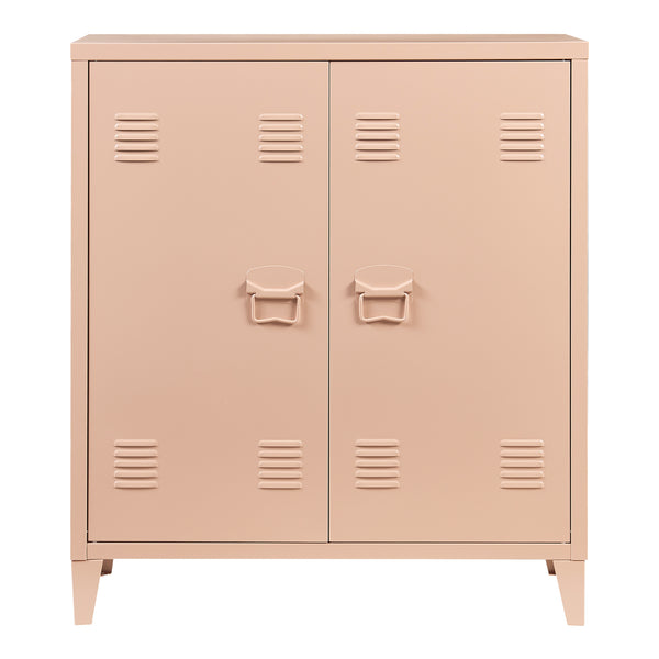 Armadietto da Ufficio Oripää in Acciaio 90 x 80 x 33 cm Marrone chiaro, opaco [en.casa]