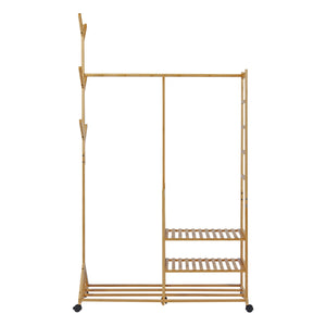 Appendiabiti su ruote Ikaalinen in bambù [en.casa]