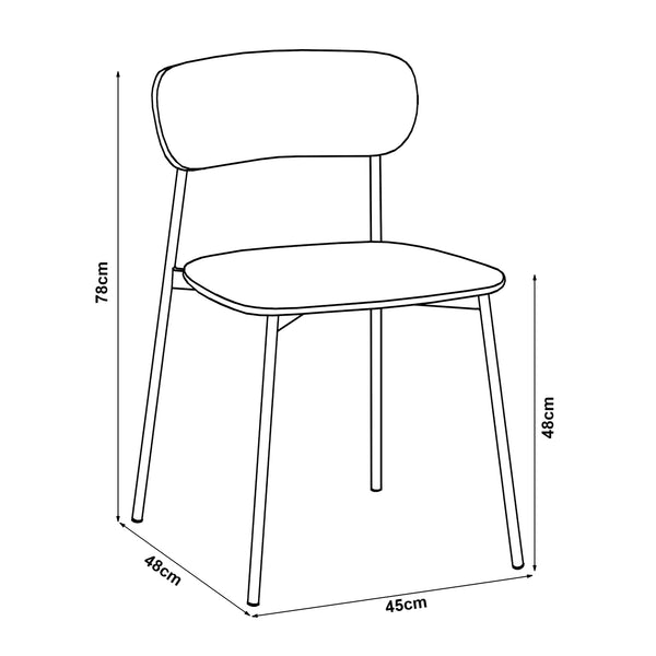 Sedia da pranzo Jyväskylä set da 2 78x45x48 cm Beige [en.casa]