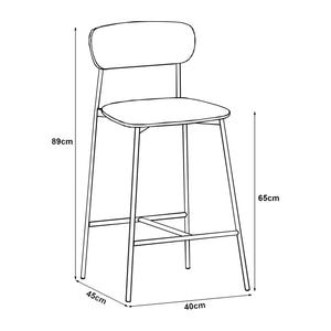 Sgabello Jyväskylä Set da 2 89x40x45 cm Beige [en.casa]