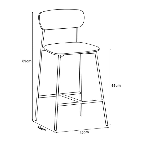 Sgabello Jyväskylä Set da 2 89x40x45 cm Beige [en.casa]
