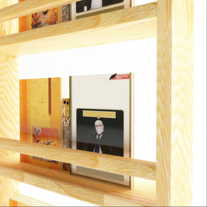 Scaffale da Parete Miehikkälä a 4 Ripiani con Barra Anticaduta 100 x 44 x 9 cm Legno di Pino Naturale [en.casa] 