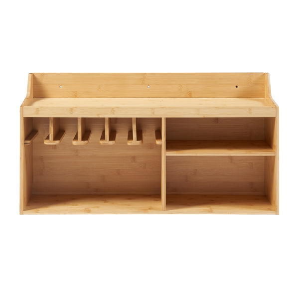 Organizer per utensili Gjemnes 86x25x45 cm Bambù [en.casa]