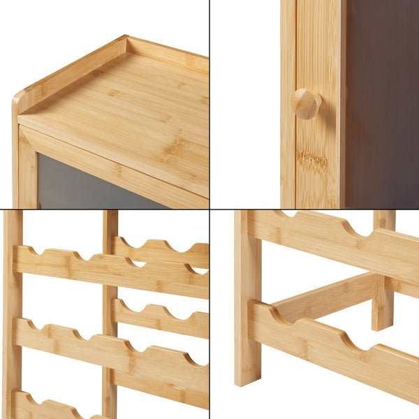 Mobile Portavino Gjerstad per 20 Bottiglie - Bambù Naturale [en.casa] 