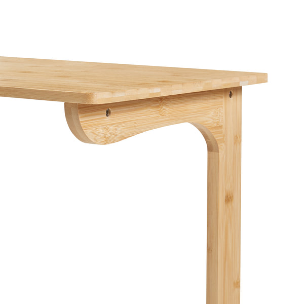Tavolo da Divano Hægebostad a Forma di C 65 x 60 x 40 cm Bambù Naturale [en.casa]
