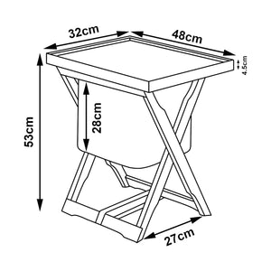Tavolo da picnic Hattfjelldal 53x48x32cm Bambù [en.casa]