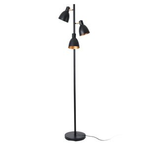 Lampada da terra Witney a 3 fiamme Nero / Oro [lux.pro]