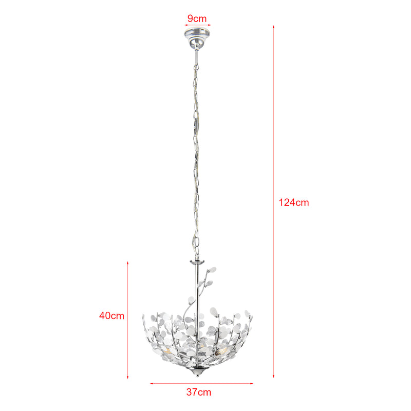 Schizzo in scala Lampadario Ampthill con Cristalli Artificiali Altezza 124 cm - Colore Cromo lux.pro