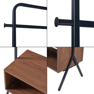 Appendiabiti Averøy 180x74x42cm Nero/Noce [en.casa]