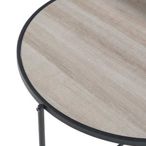 Tavolino da Divano Fyresdal con 2 Piani Effetto Rovere / Nero [en.casa] 