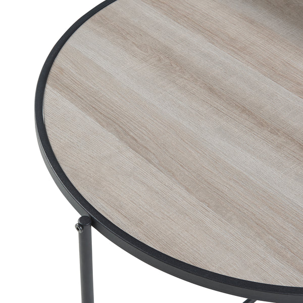 Tavolino da Divano Fyresdal con 2 Piani Effetto Rovere / Nero [en.casa] 