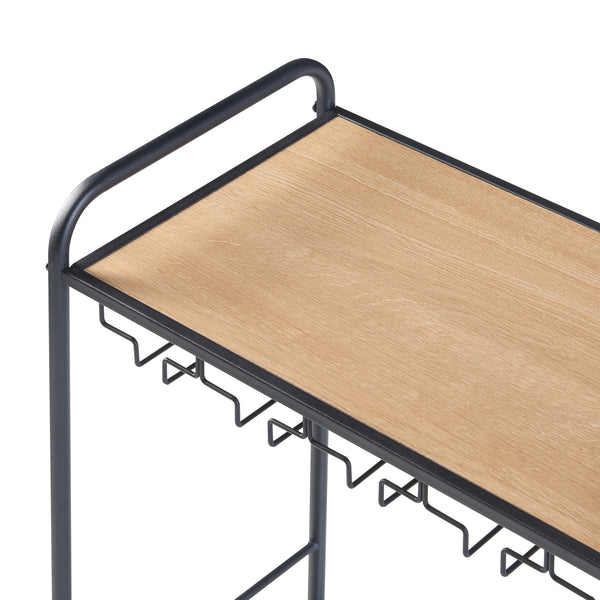 Portabottiglie Hustadvika 120x61x33cm Nero/Quercia [en.casa]