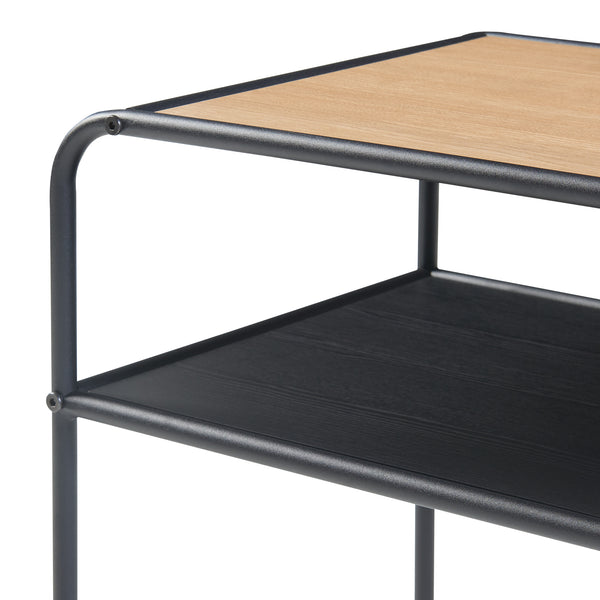 Tavolino Krødsherad 55x51x36cm Nero/Quercia [en.casa]