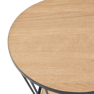 Tavolino Fossbergom Nero/effetto quercia [en.casa]