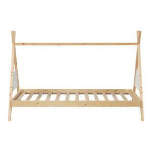 Letto a tenda Siikajoki 90x200cm Legno di pino naturale [en.casa]