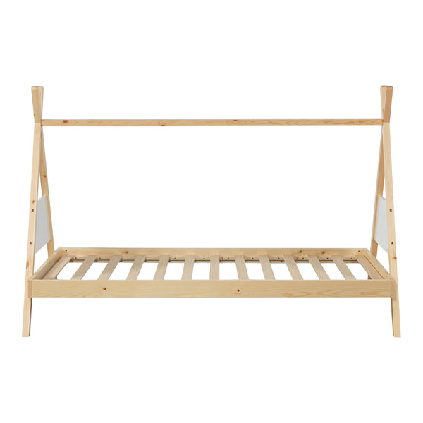 Letto a tenda Siikajoki 90x200cm Legno di pino naturale [en.casa]