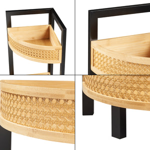 Mensola angolare Tervola 80x23x23 cm Nero/Bambù [en.casa]