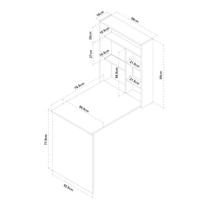 Tavolo pieghevole da parete Greve Bianco / effetto legno [en.casa]