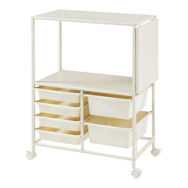 Carrello Sørfold con cassette 100x37x85cm Bianco [en.casa]