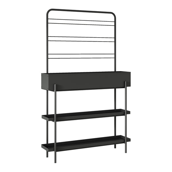 Porta piante da esterno Aalsmeer in metallo 154x96x24 cm nero [casa.pro]