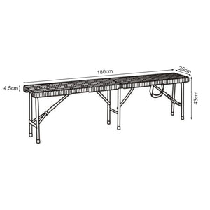 Set panca pieghevole Mark 2 pz. effetto rattan nero [en.casa]