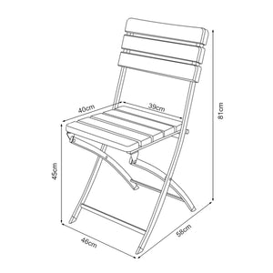 Set di sedie pieghevoli Lillestrøm 2 pz. effetto legno, marrone scuro [en.casa]