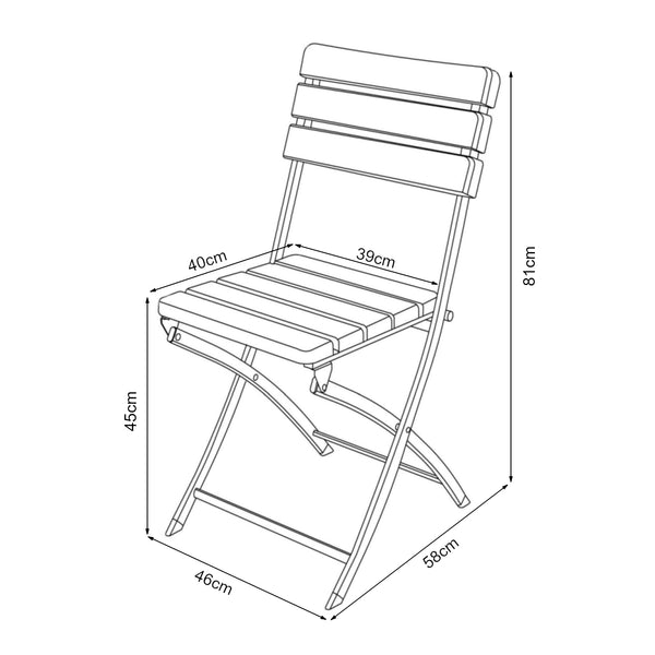 Set di sedie pieghevoli Lillestrøm 2 pz. effetto legno, marrone scuro [en.casa]