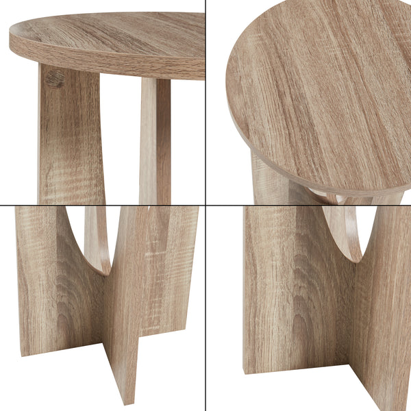 Tavolino laterale Rindal 38x56,5 cm effetto quercia [en.casa]