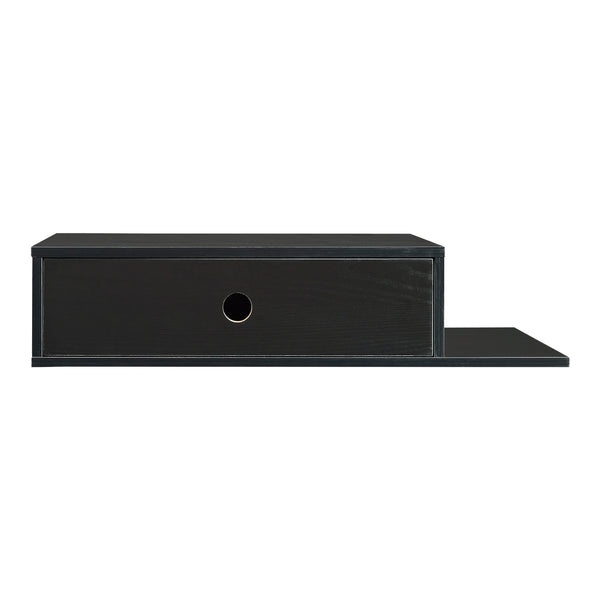 Mensola da parete Stor con cassetto 65x30x15 cm Nero [en.casa]