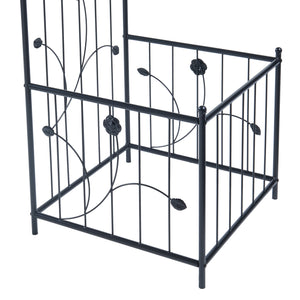 Arco per rose Barisciano con 2 fioriere Nero [casa.pro]