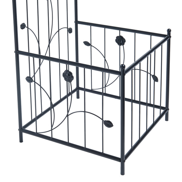 Arco per rose Barisciano con 2 fioriere Nero [casa.pro]