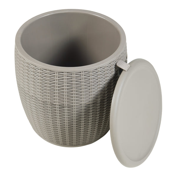 Sgabello con frigo Avetrana 44xØ40 cm Marrone chiaro [casa.pro]