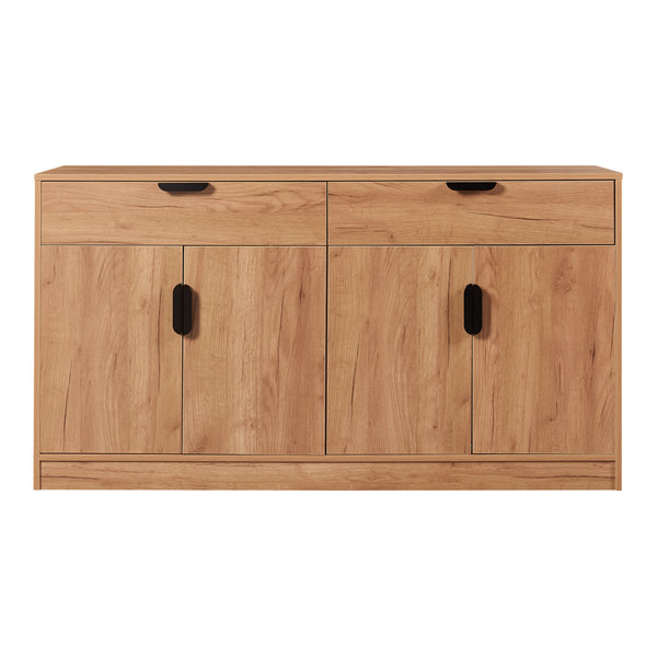 Sideboard Varkaus 75x140x40cm MDF effetto quercia [en.casa]
