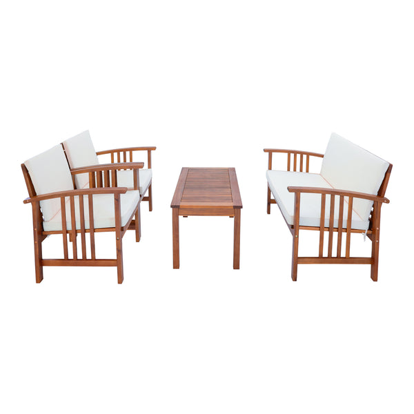 Set di mobili da giardino Brissogne 4 pz. Legno di acacia certificato FSC® [en.casa]