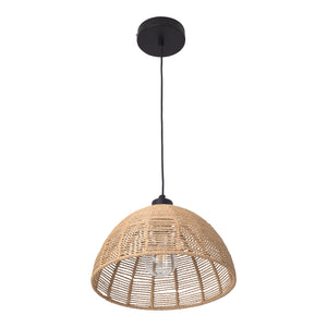 Lampada a sospensione Romsey Metallo+Rattan [lux.pro]
