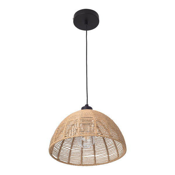 Lampada a sospensione Romsey Metallo+Rattan [lux.pro]