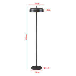 Lampada da terra Barton a 2 fiamme Metallo 159 cm Nero [lux.pro]