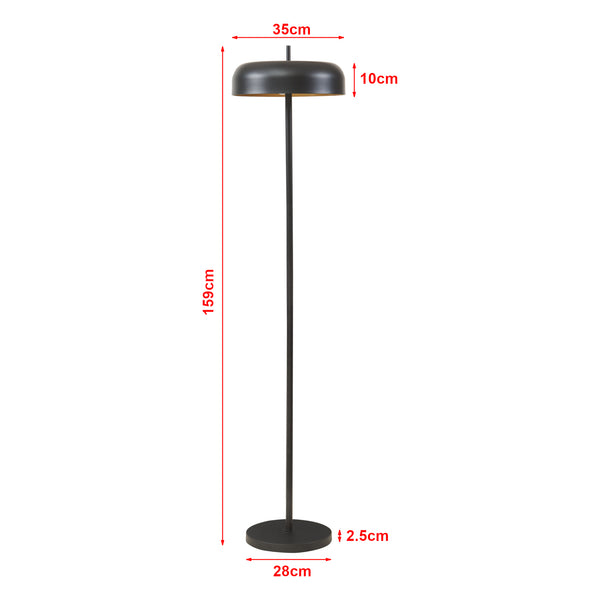 Lampada da terra Barton a 2 fiamme Metallo 159 cm Nero [lux.pro]