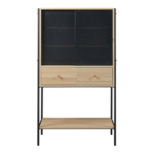 Mobiletto Tysnes 140x80x40 cm Nero/Quercia [en.casa]