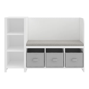 Libreria per bambini con panca Høylandet 76x112x40 cm Bianco/Grigio [en.casa]