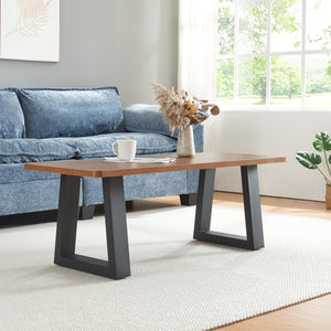 Set di 2 Gambe Trapezoidali Marstal per Mobili 'Fai da Te' - Altezza 42 cm - Acciaio Nero [en.casa] 