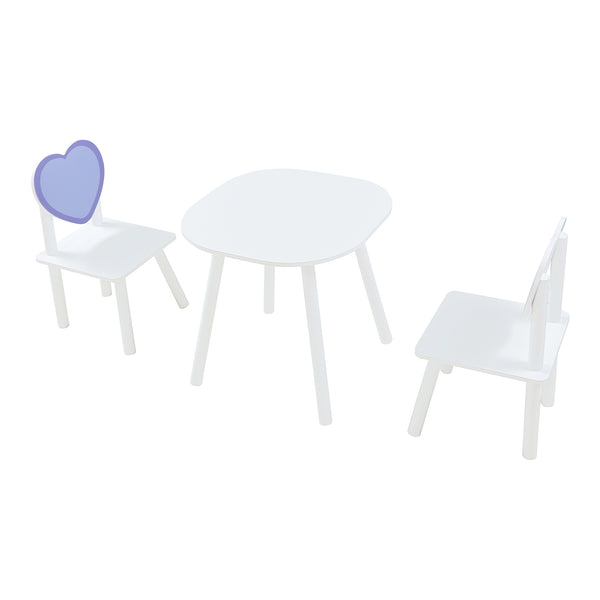 Gruppo di sedute per bambini Siljan con design a cuore Bianco/Lilla [en.casa]