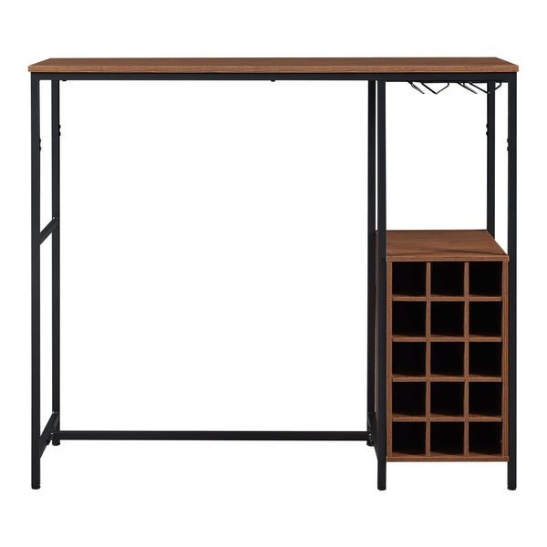 Banco bar Trøndelag 120x40x105 cm con portabottiglie per 15 bottiglie [en.casa]
