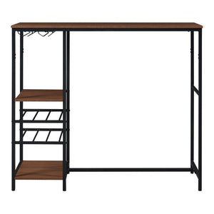 Banco bar Stjørdal con ripiano per bottiglie Nero/effetto noce [en.casa]