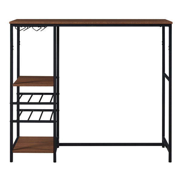 Banco bar Stjørdal con ripiano per bottiglie Nero/effetto noce [en.casa]