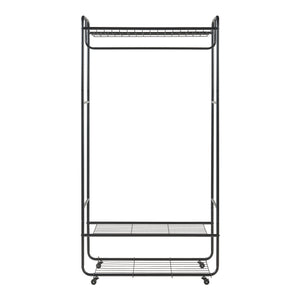 Appendiabiti su ruote Vestvågøy 176x90x40 cm Nero [en.casa]