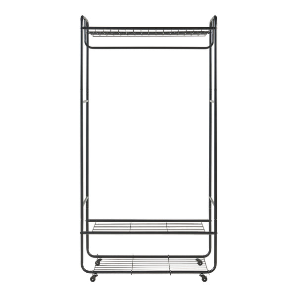 Appendiabiti su ruote Vestvågøy 176x90x40 cm Nero [en.casa]