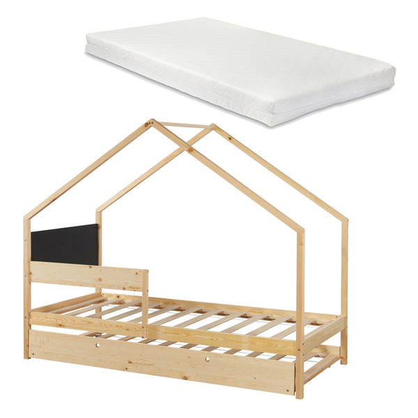 Letto a castello Sodankylä con letto estraibile con materasso 90x200cm [en.casa]